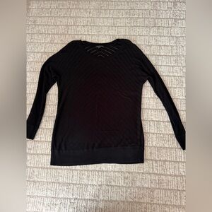 Banana Republic Black V-Neck Sweater Top size L